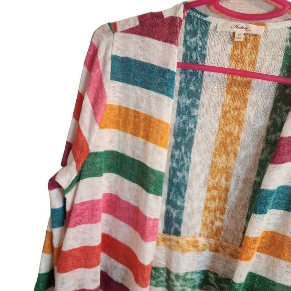 NWOT Andrée By Unit Medium Spring Striped Lightweight Cardigan - Picture 3 of 9